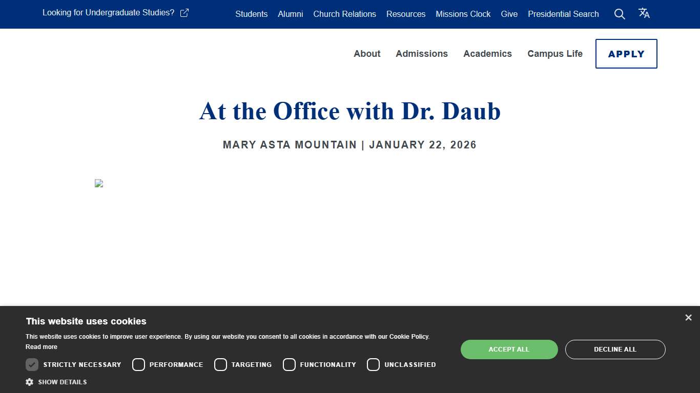 At the Office with Dr. Daub - Southeastern Baptist Theological Seminary